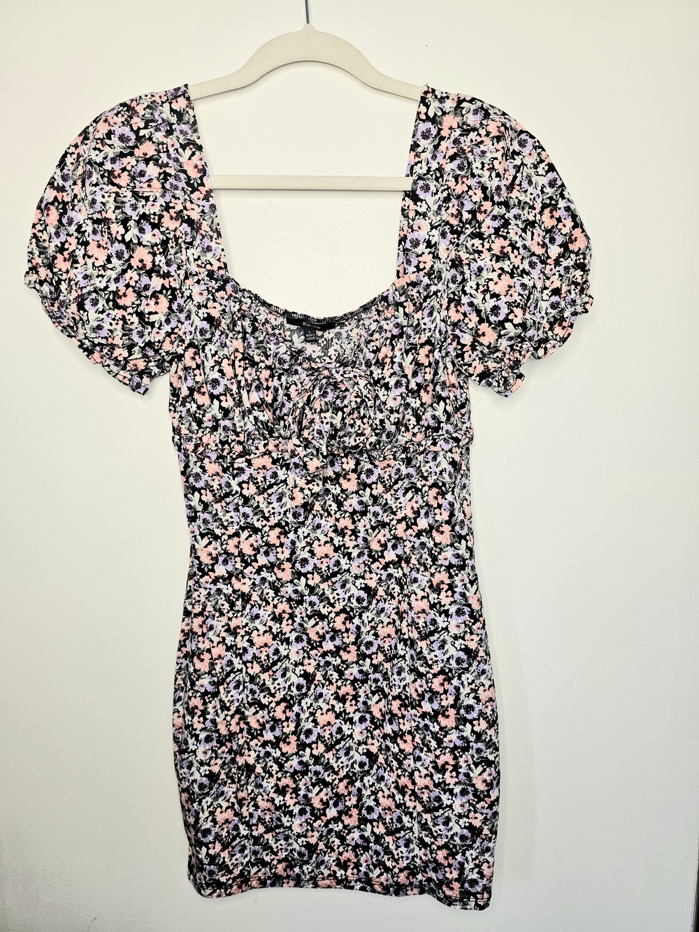 Black Floral Mini Dress Size Large